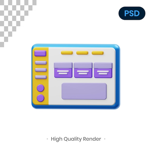 Приборная панель 3D Icon Premium Psd