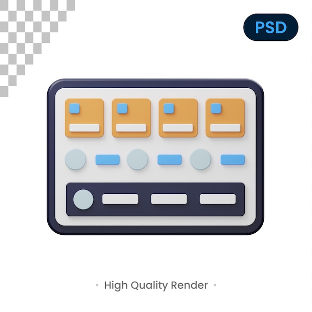 PSD dashboard 3d icon