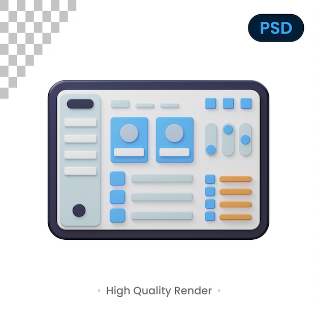 Dashboard 3d-pictogram