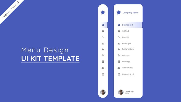PSD dashboard menu design