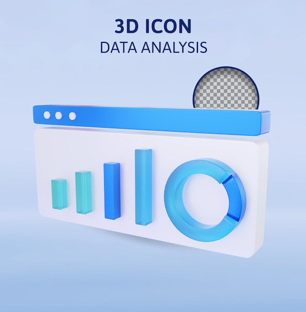 PSD illustrazione del rendering 3d dell'analisi dei dati