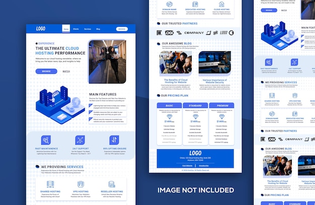 Data analysis or corporate agency email newsletter template