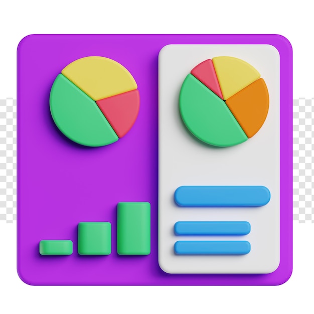 Data analysis graph 3d illustration