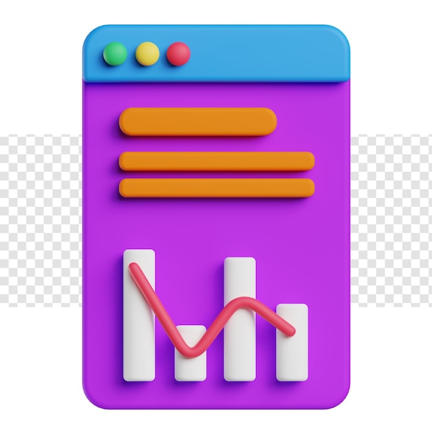 PSD data analysis graph 3d illustration