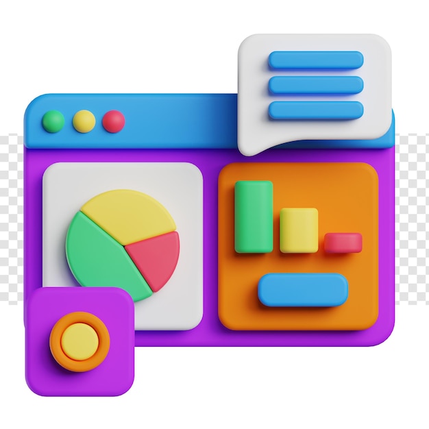 Data analysis graph 3d illustration