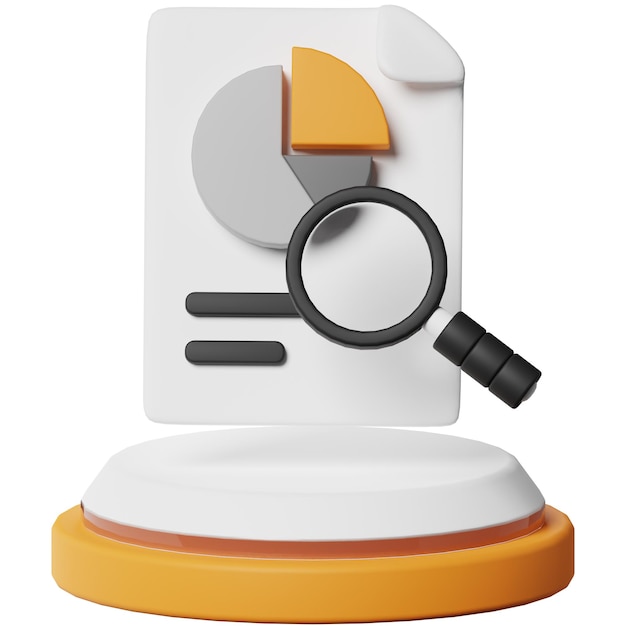 Data analytics report business icon 3d object