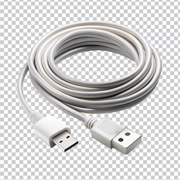 PSD data cable on transparent background