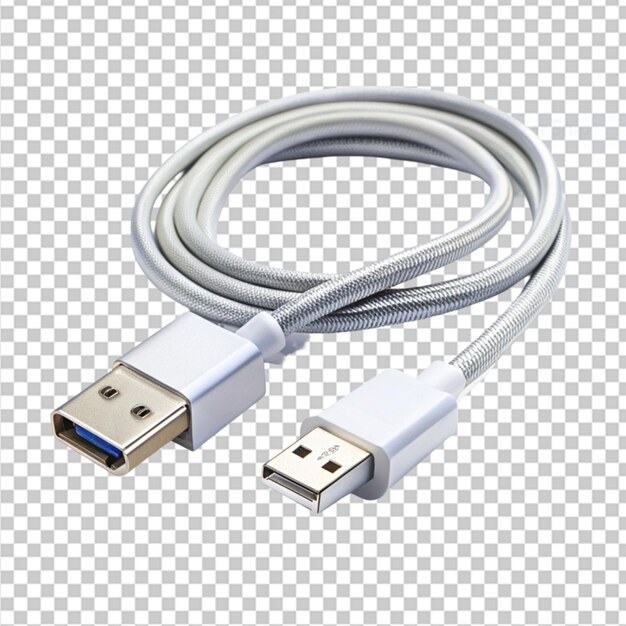 PSD data cable on transparent background