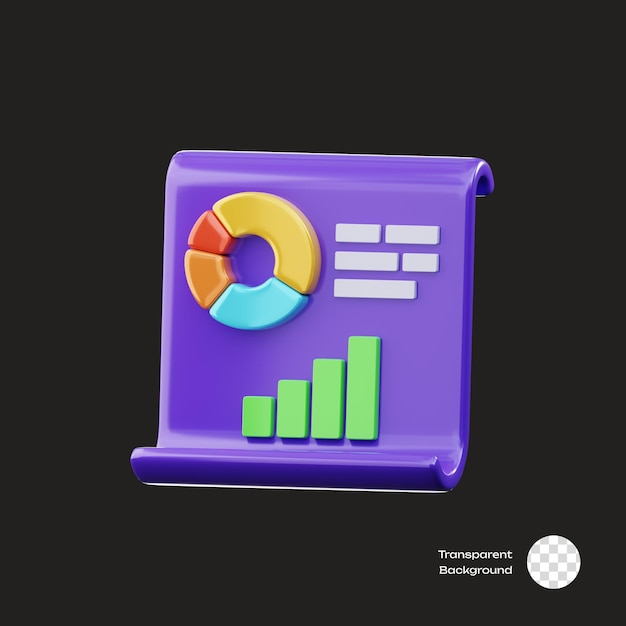 PSD data chart calculation finance 3d icon