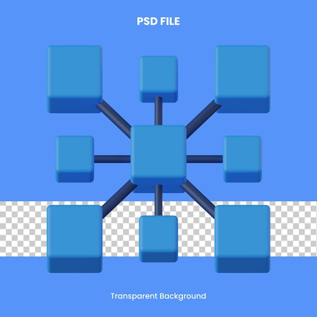 PSD 데이터 복잡성 3d 렌더링 아이콘 그림 분석