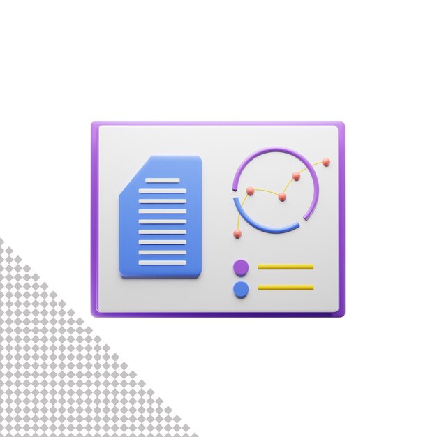 Data document analycs grafiek 3d-pictogram