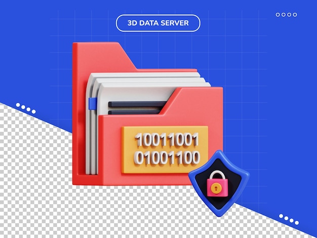 Data encryption 3d icon