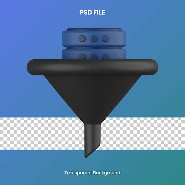 데이터 필터링 3d 렌더링 아이콘 그림 psd 분석