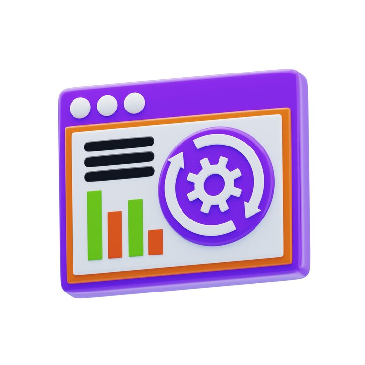 PSD data management 3d icon analytics project management 3d icon