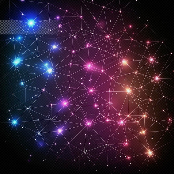 PSD data network technology light effect transparent background