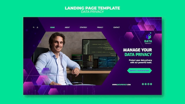 PSD data privacy landing page template