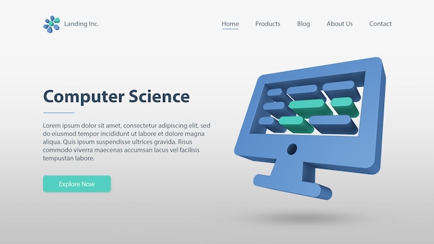 Data processing landing page