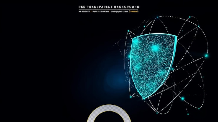 PSD data security technology on transparant background
