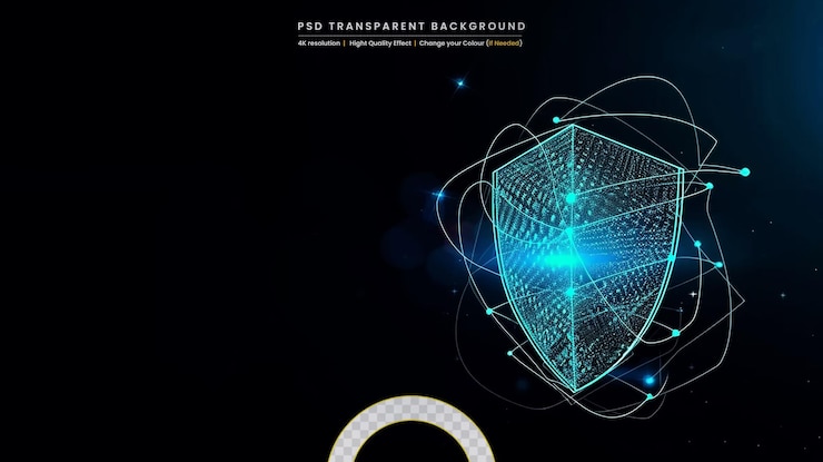 PSD data security technology on transparant background