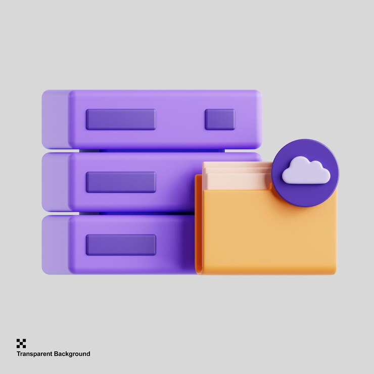 PSD data server 3d render illustration