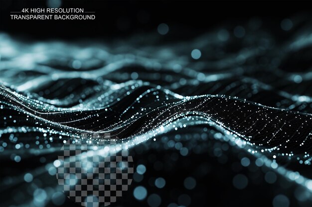 PSD data technology background abstract design with connected elements on transparent background