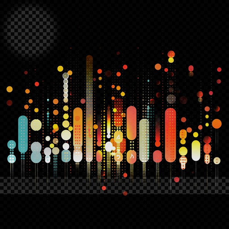 PSD data technology bars light effect transparent background