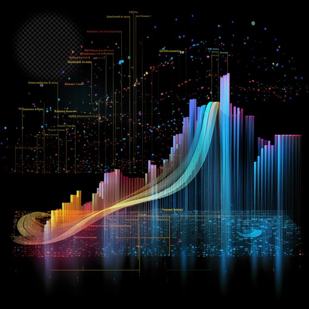 PSD data technology bars light effect transparent background