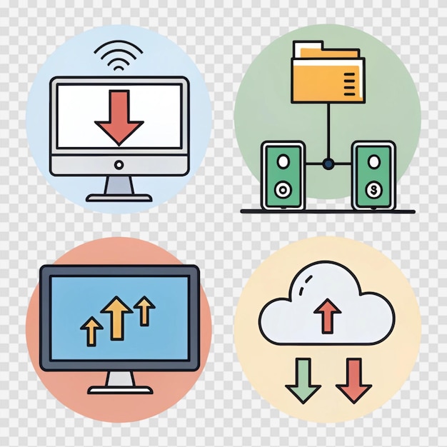 Data Transfer and Network Icons