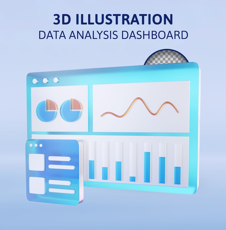 PSD dataanalyse visualisering 3d-gjengivelsesillustrasjon
