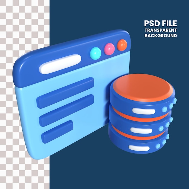 PSD Икона 3d-иллюстрации базы данных