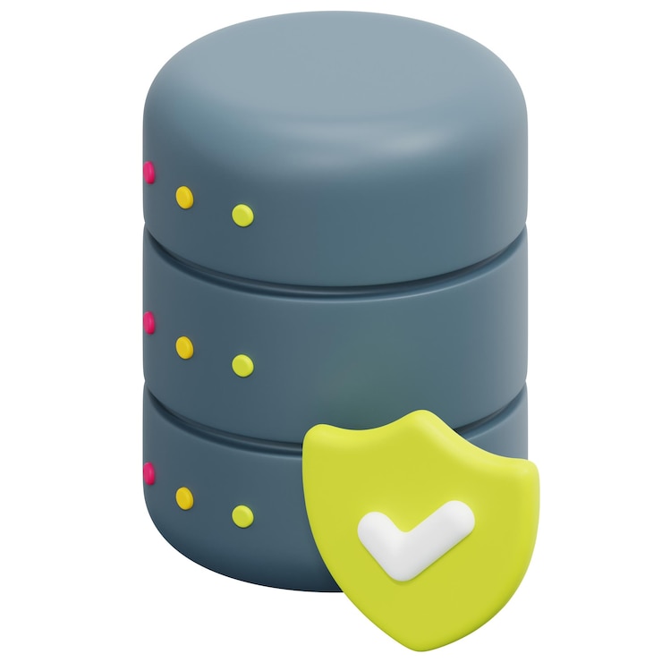 PSD database 3d render icon illustration