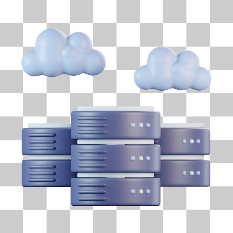 PSD database cloud 3d icon