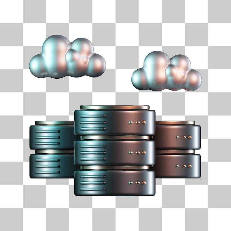PSD database cloud 3d icon