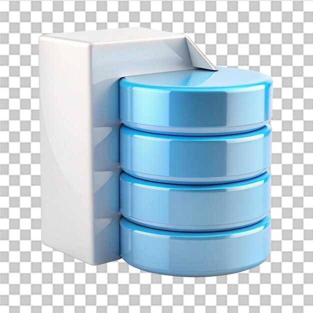 database file result isolated on transparent background