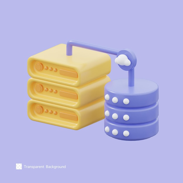 Database icon 3d rendering illustration