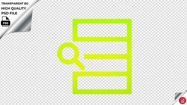 PSD database search vector icon fluorescent green psd transparent