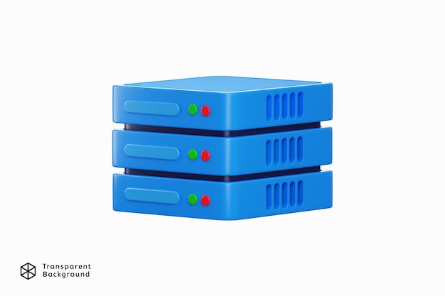 PSD icona del server di database illustrazione vettoriale di rendering 3d