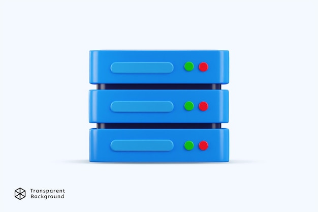 PSD database server icon 3d rendering vector illustration