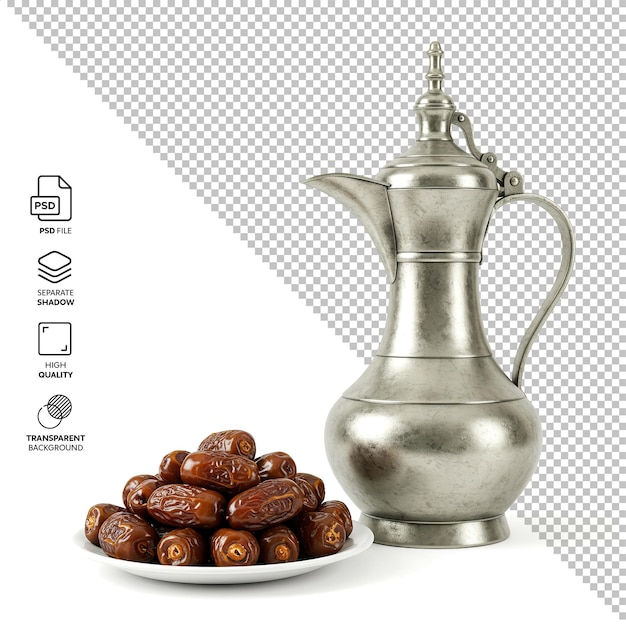 Даты и металлический кувшин