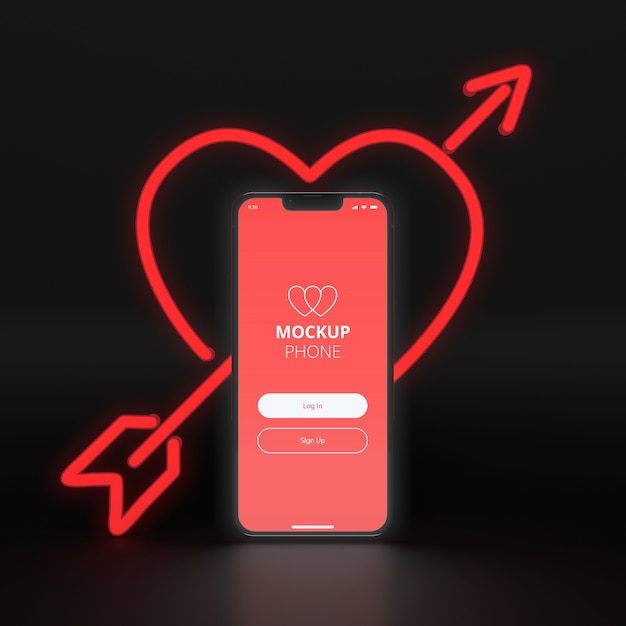 PSD dating app concept met smartphone