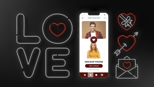 Dating app concept mockup