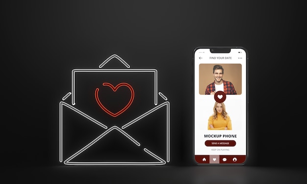 Dating app concept mockup