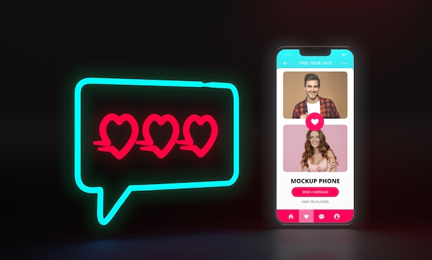 Dating app concept with smartphone