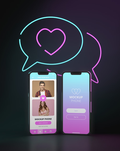 Dating app concept with smartphone