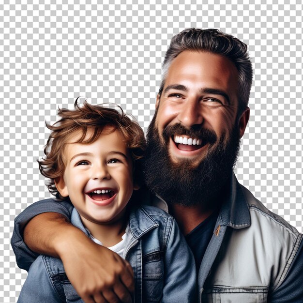 PSD daughter sitting on dads shoulders while he smiles