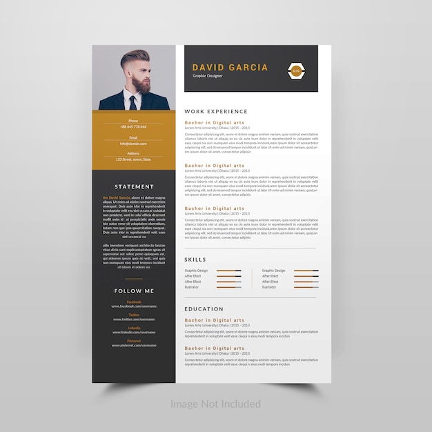 PSD david garcia-resume template