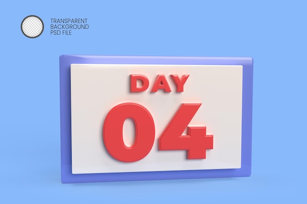 PSD banner callendar giorno 4 rendering 3d