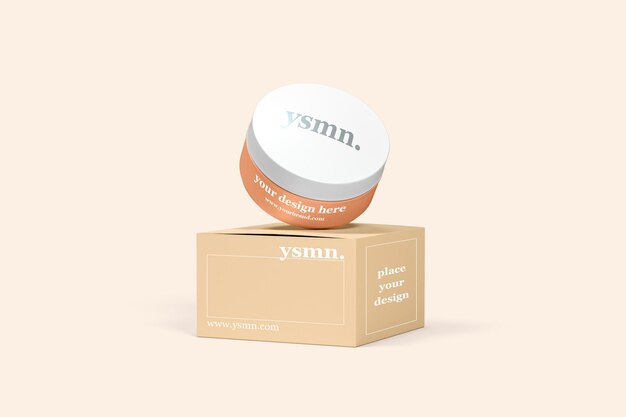 PSD day cream with box 3d mockup