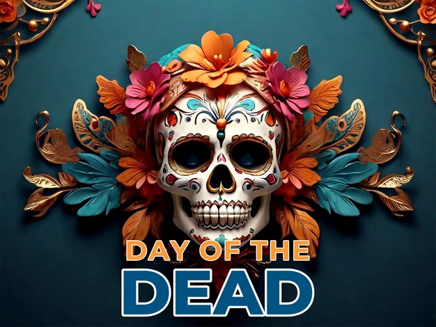 PSD day of the dead celebration background