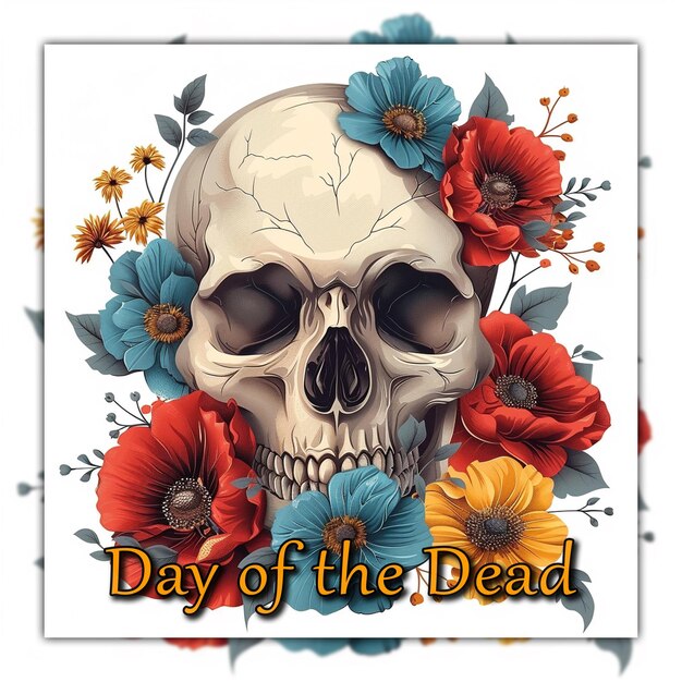 PSD day of the dead da de muertos celebrazione background social media post design